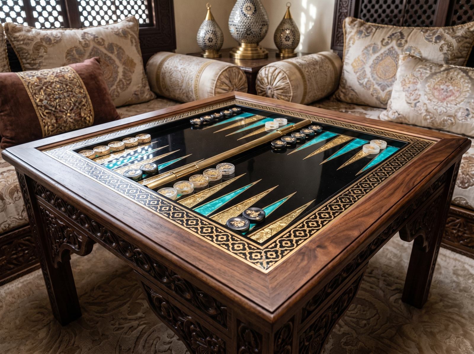 Tawla table in daylight